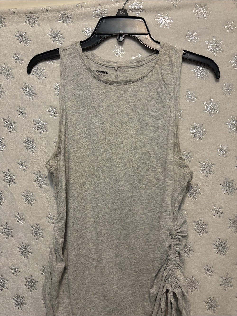 Express Light Gray Sleeveless Tank with Side Drawstrings